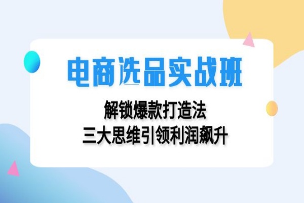 电商选品实战班：解锁爆款打造法，三大思维引领利润飙升/forums-/archives/category/rjgj-/archives/category/gjx-/archives/category/wzzy-/spjxAI小栈