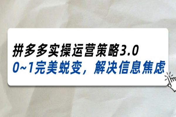 2024_2025拼多多实操运营策略3.0，0~1完美蜕变，解决信息焦虑（38节）/forums-/archives/category/rjgj-/archives/category/gjx-/archives/category/wzzy-/spjxAI小栈