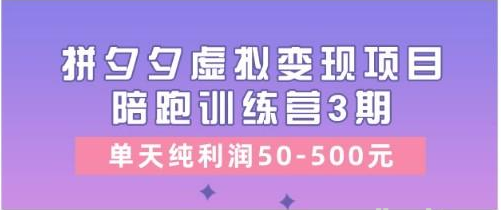 拼夕夕虚拟变现项目陪跑训练营3期 单天纯利润50-500元/forums-/archives/category/rjgj-/archives/category/gjx-/archives/category/wzzy-/spjxAI小栈